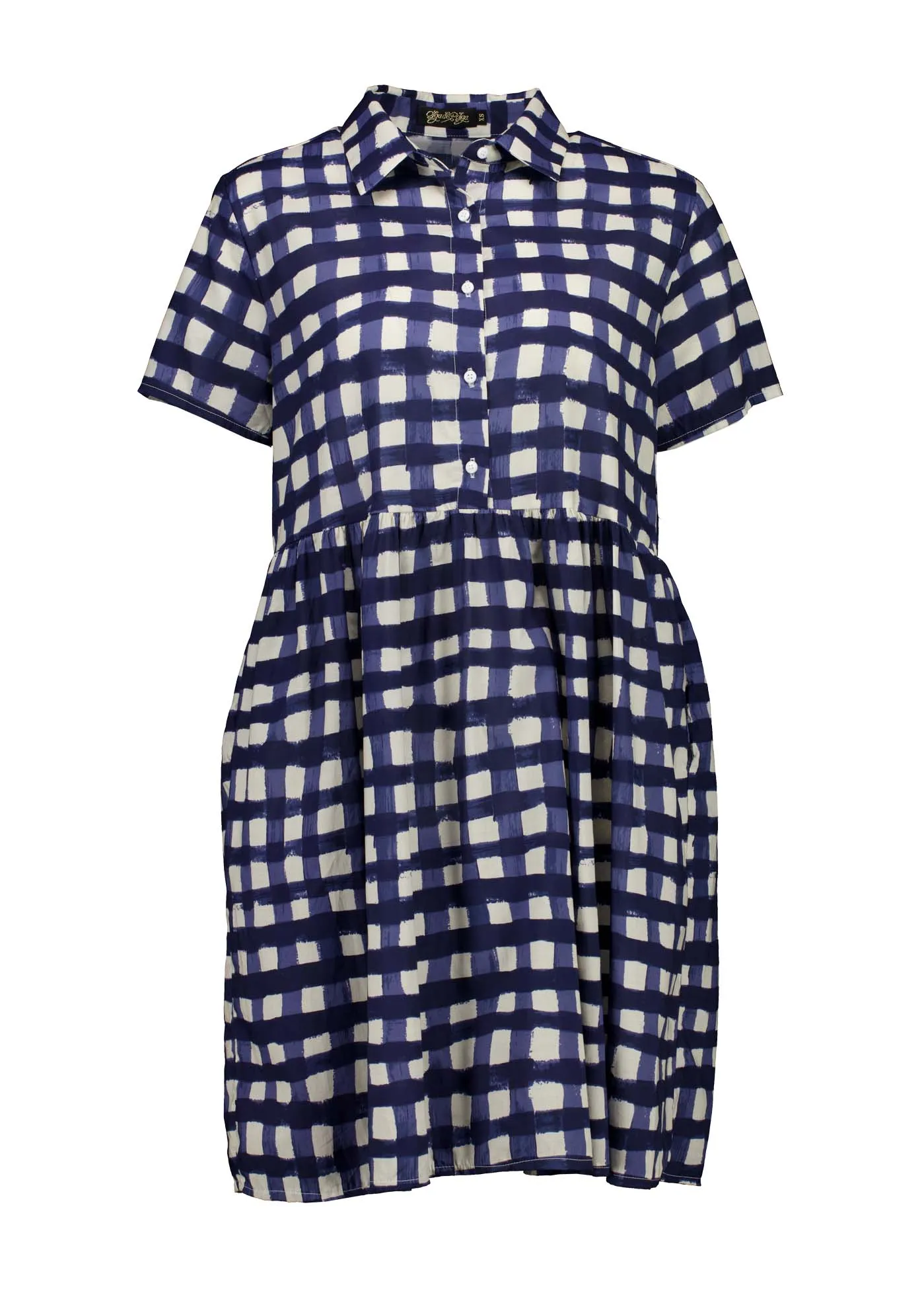 Rosa Villa Dress Navy in Cotton