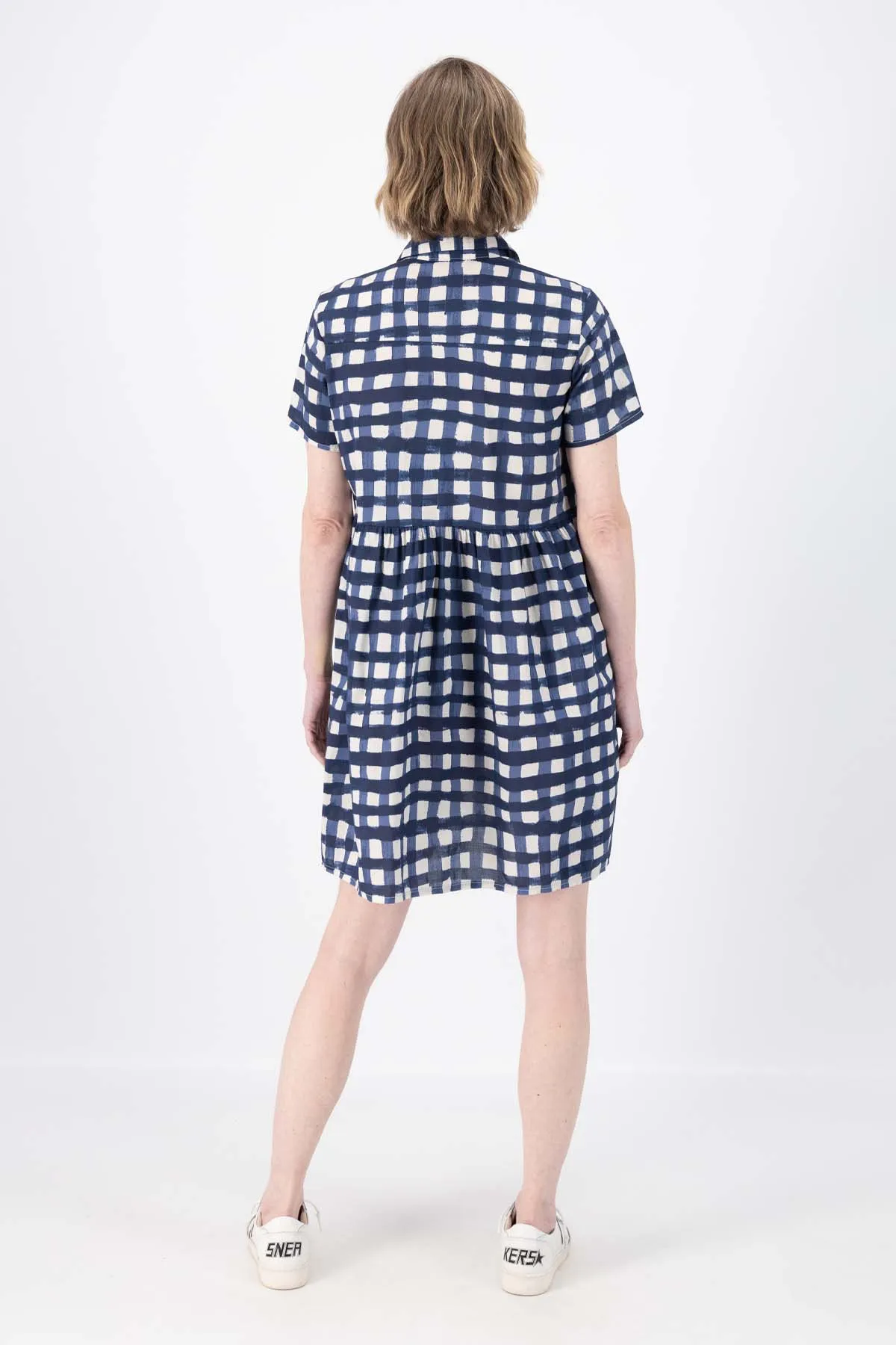 Rosa Villa Dress Navy in Cotton
