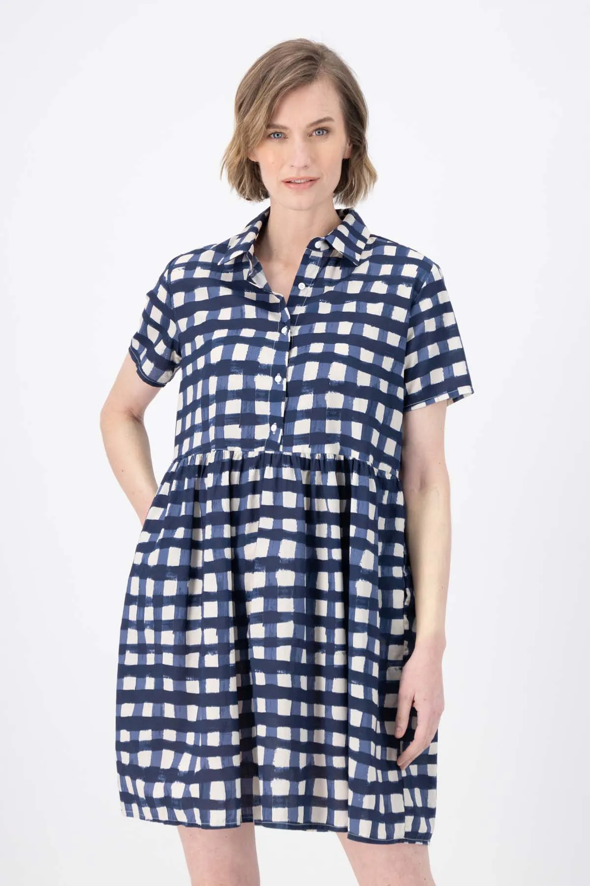 Rosa Villa Dress Navy in Cotton