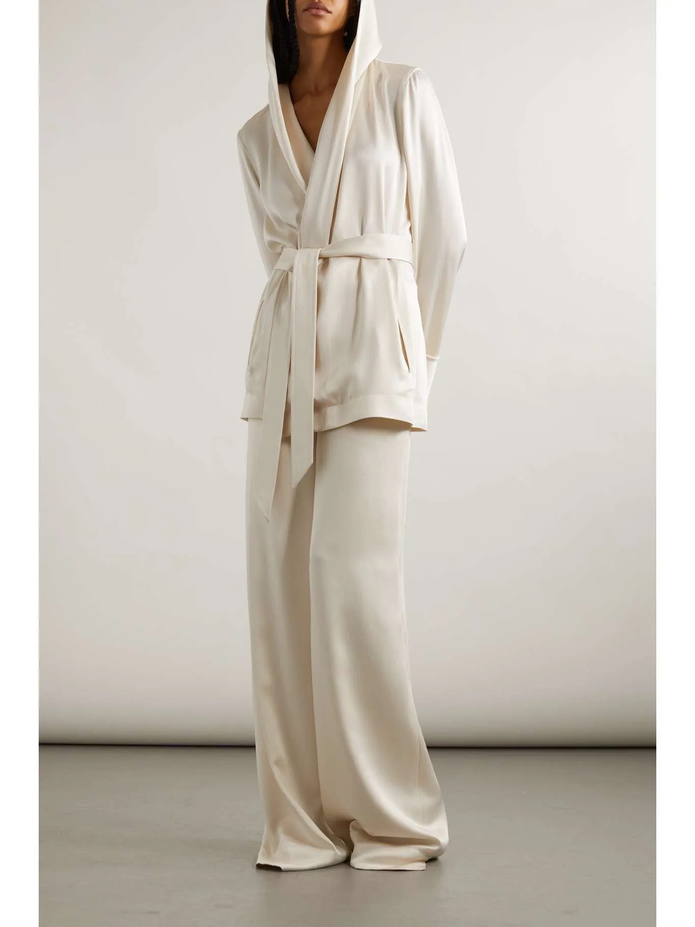 SAINT LAURENT
Satin-crepe wide-leg pants