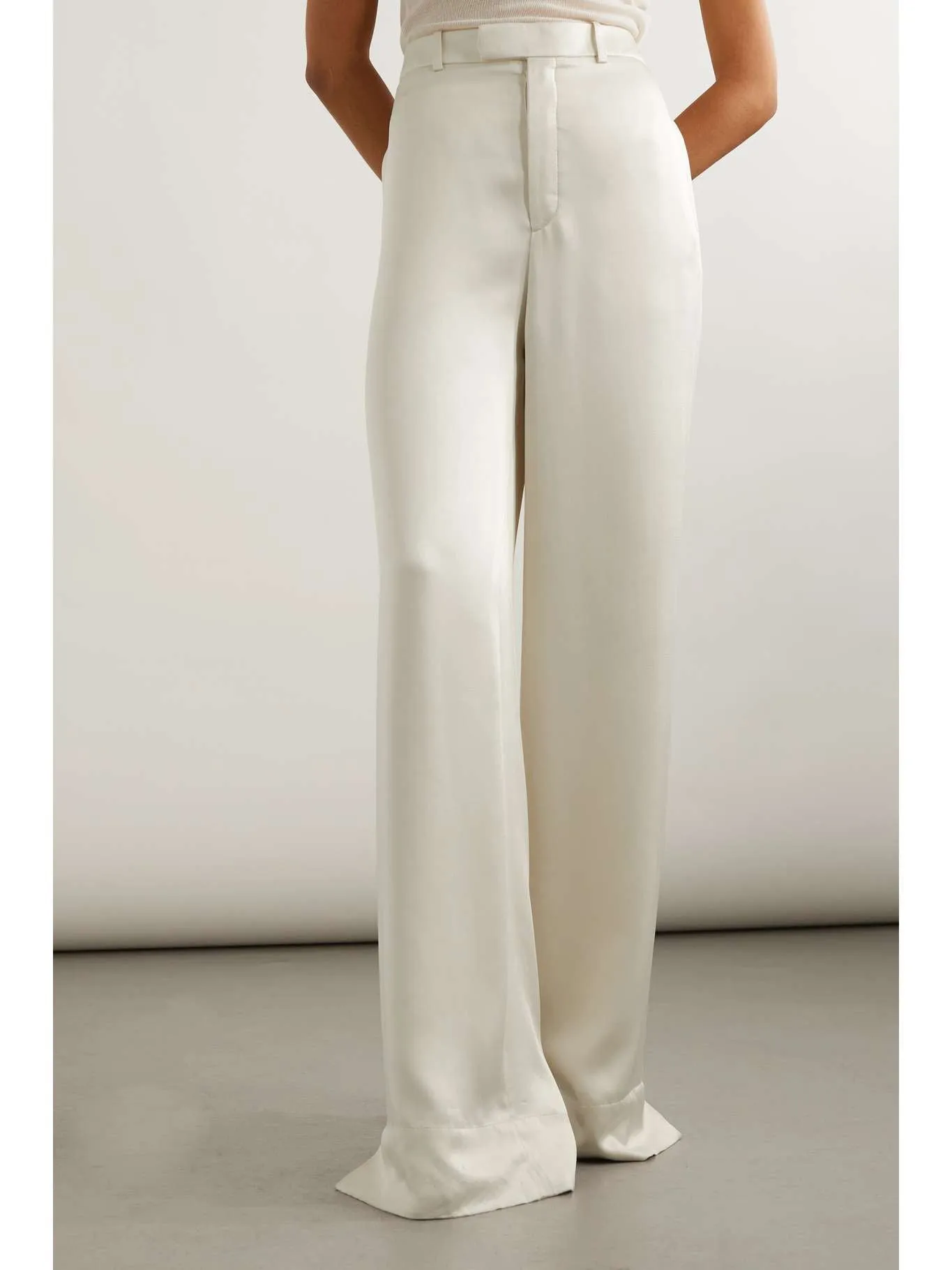 SAINT LAURENT
Satin-crepe wide-leg pants