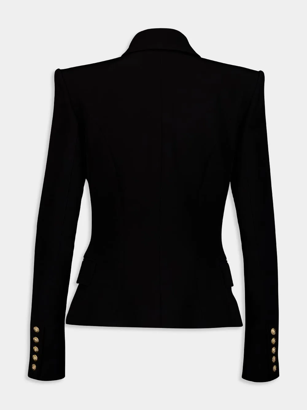 Satin-Lapel Crepe Blazer