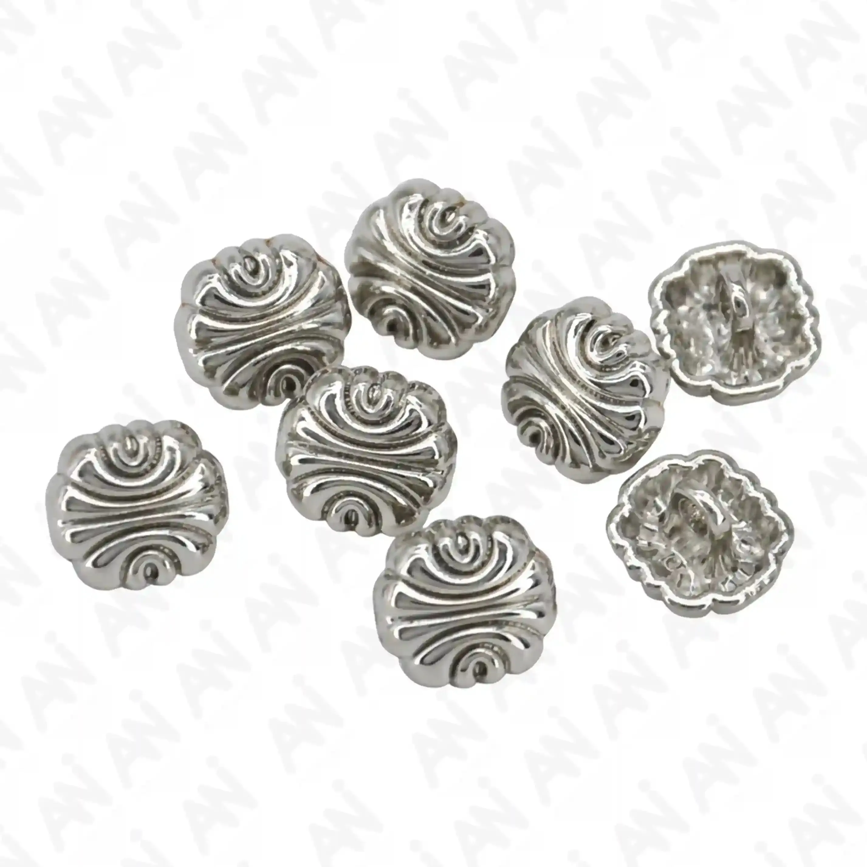 Scalloped Shirt 10mm Metal Button