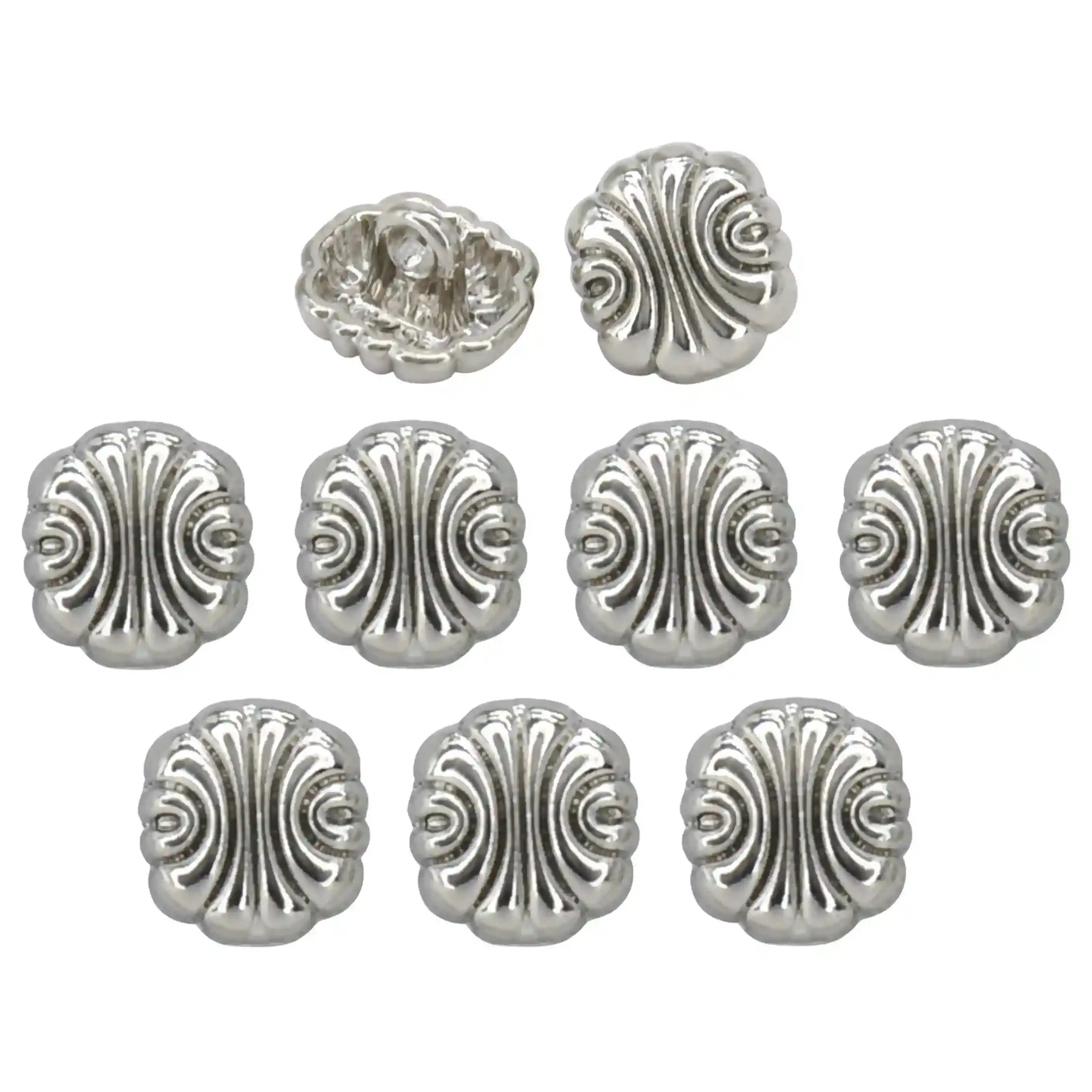 Scalloped Shirt 10mm Metal Button