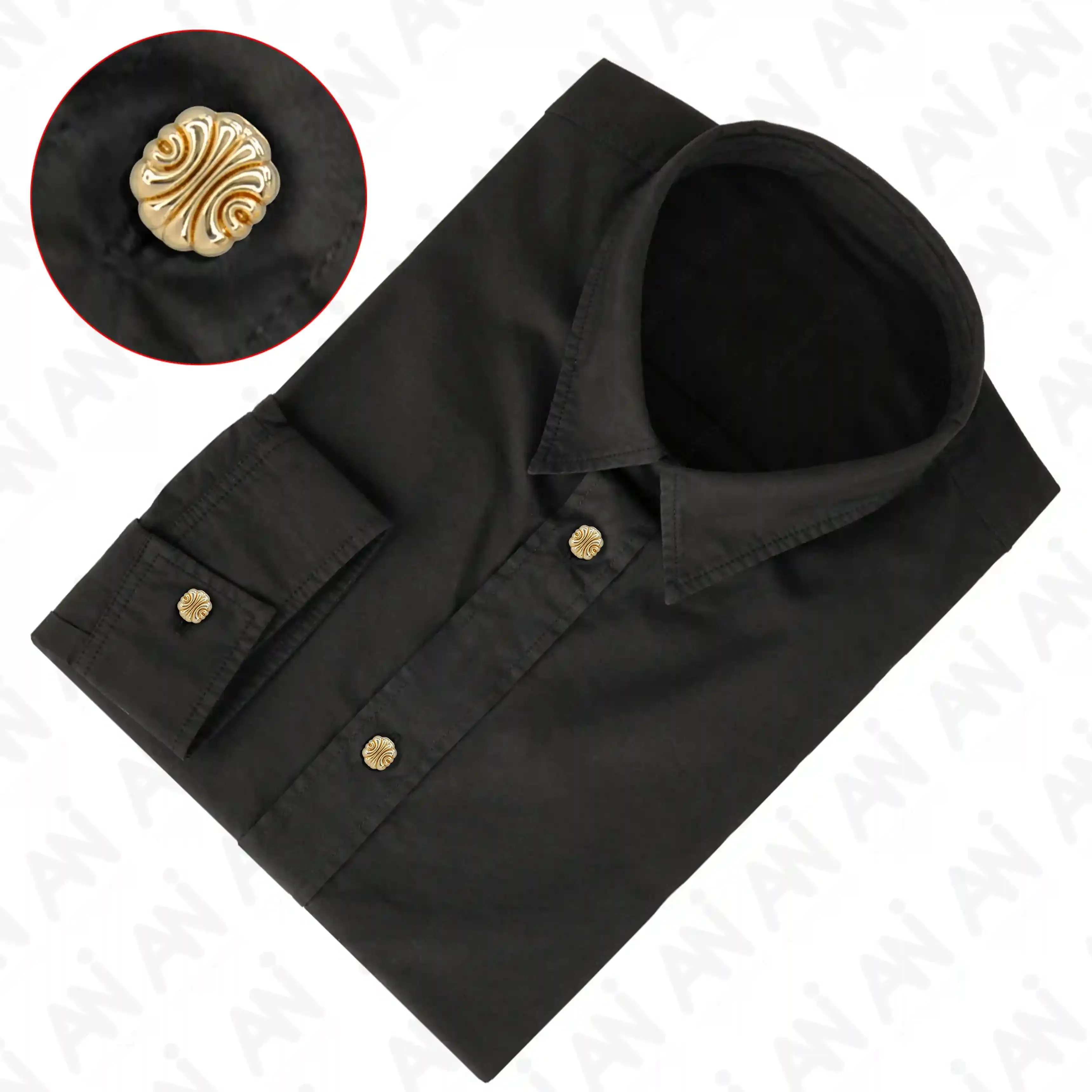 Scalloped Shirt 10mm Metal Button