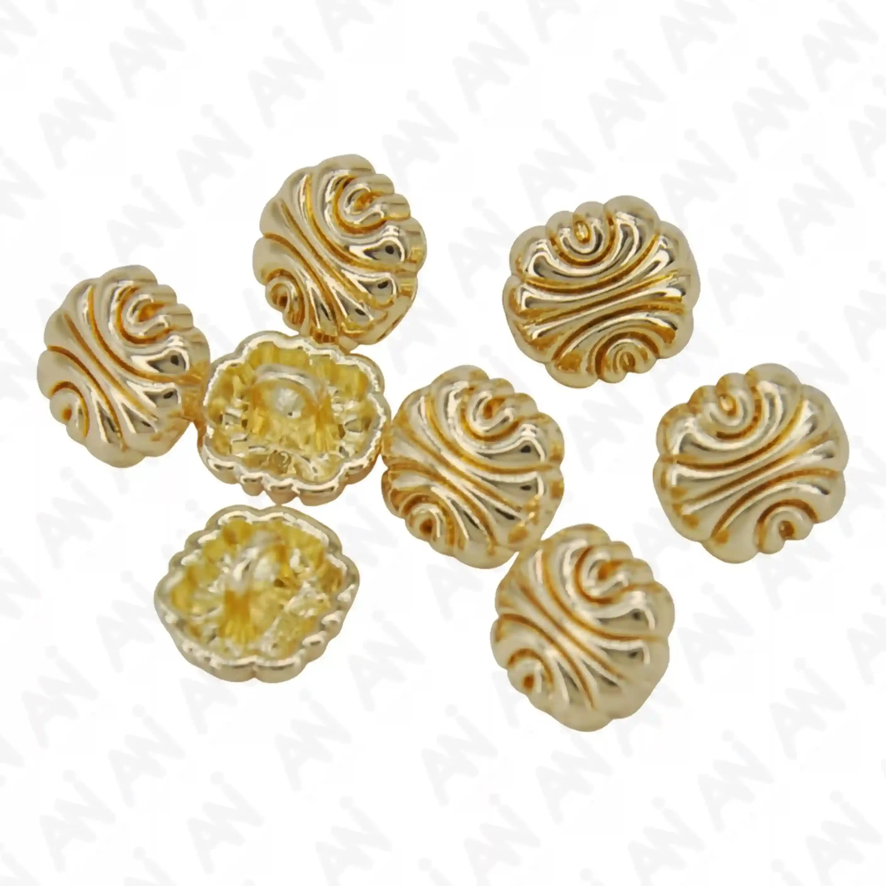 Scalloped Shirt 10mm Metal Button