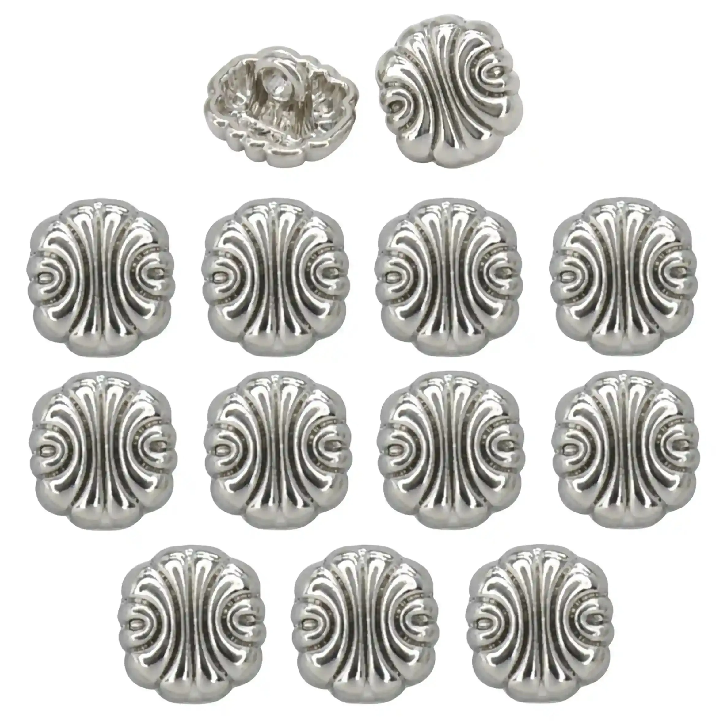 Scalloped Shirt 10mm Metal Button
