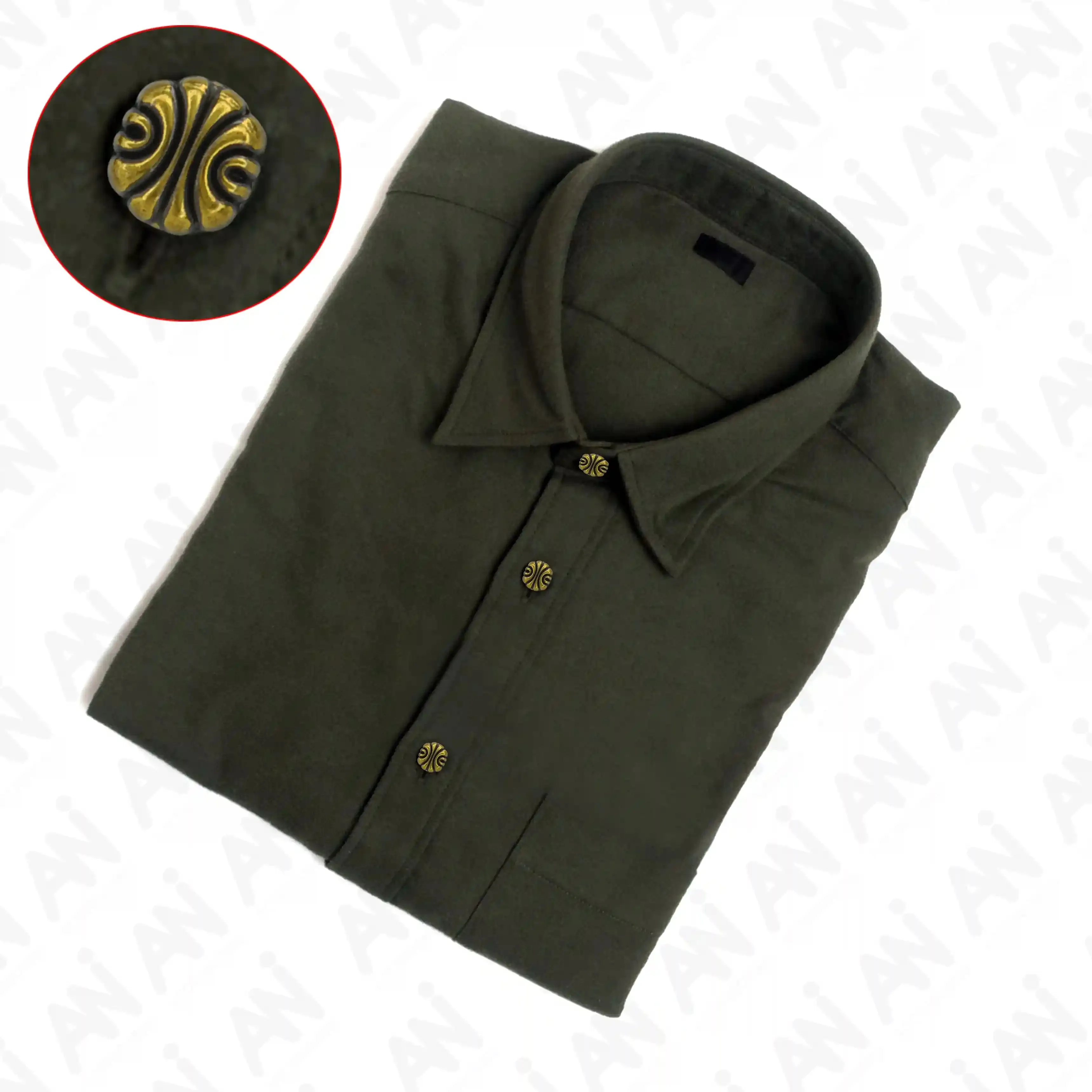 Scalloped Shirt 10mm Metal Button