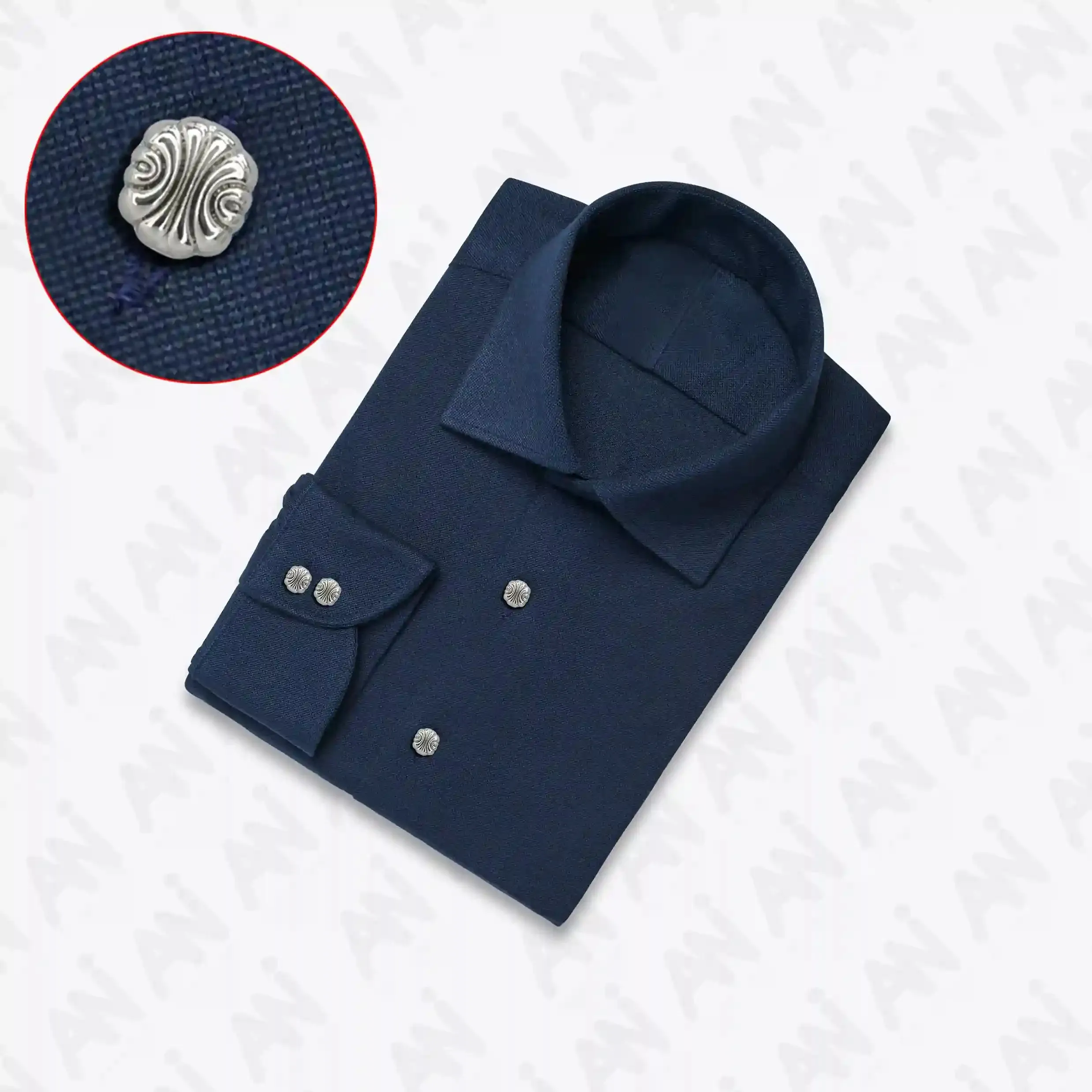 Scalloped Shirt 10mm Metal Button