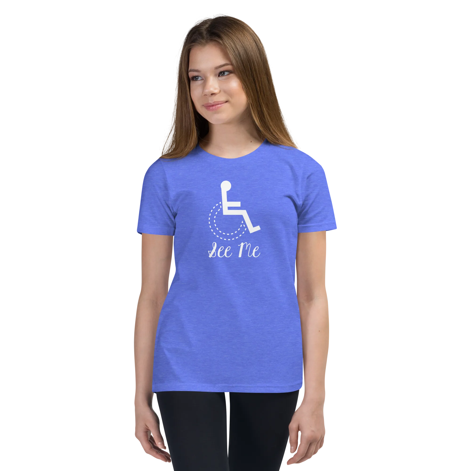 See Me (Not My Disability) Youth Dark Color Shirts (Fancy Font)