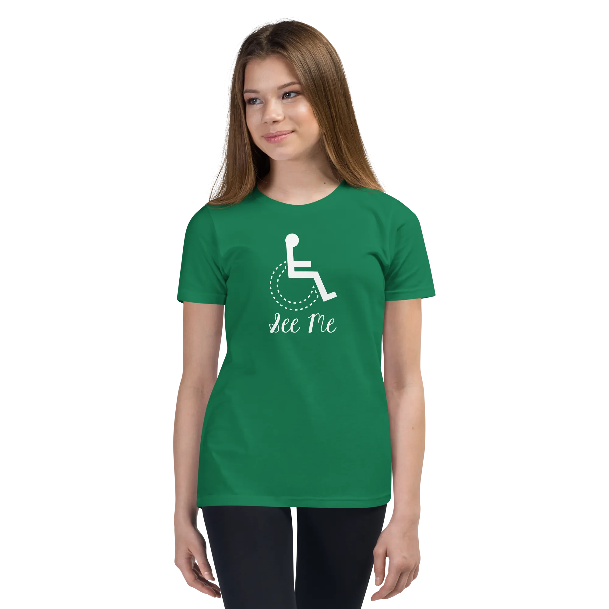 See Me (Not My Disability) Youth Dark Color Shirts (Fancy Font)
