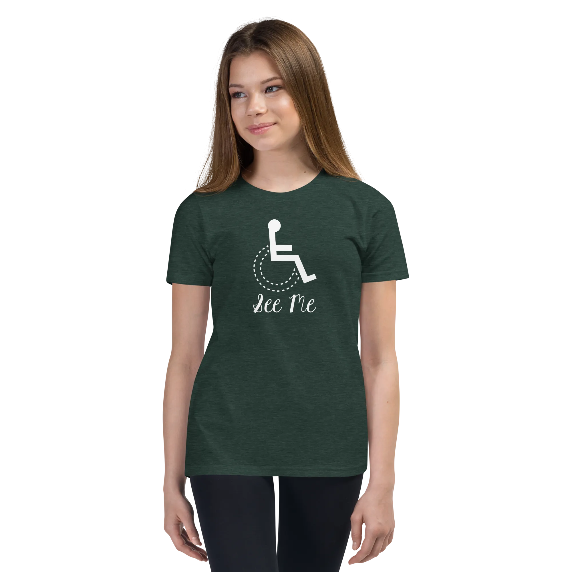 See Me (Not My Disability) Youth Dark Color Shirts (Fancy Font)