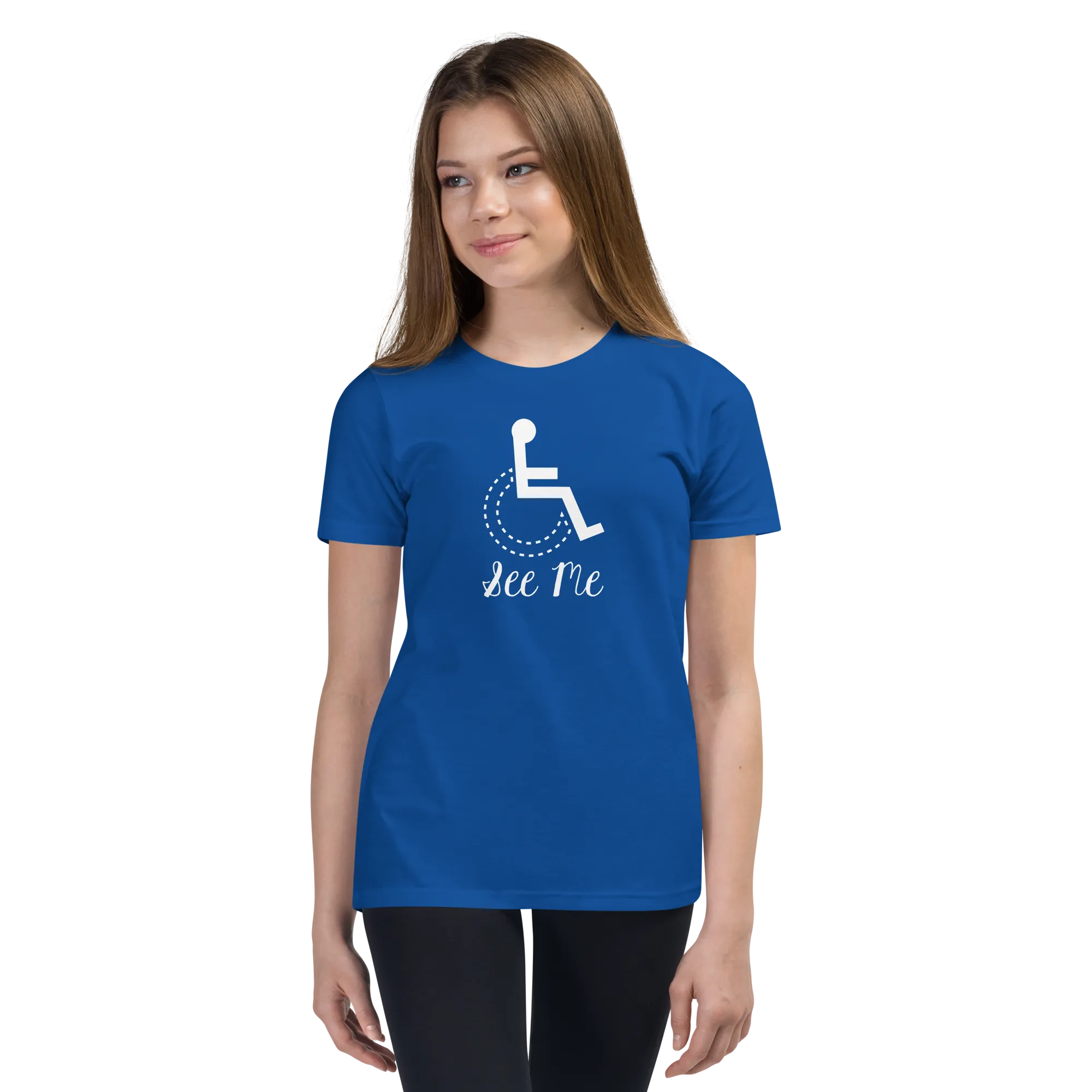 See Me (Not My Disability) Youth Dark Color Shirts (Fancy Font)