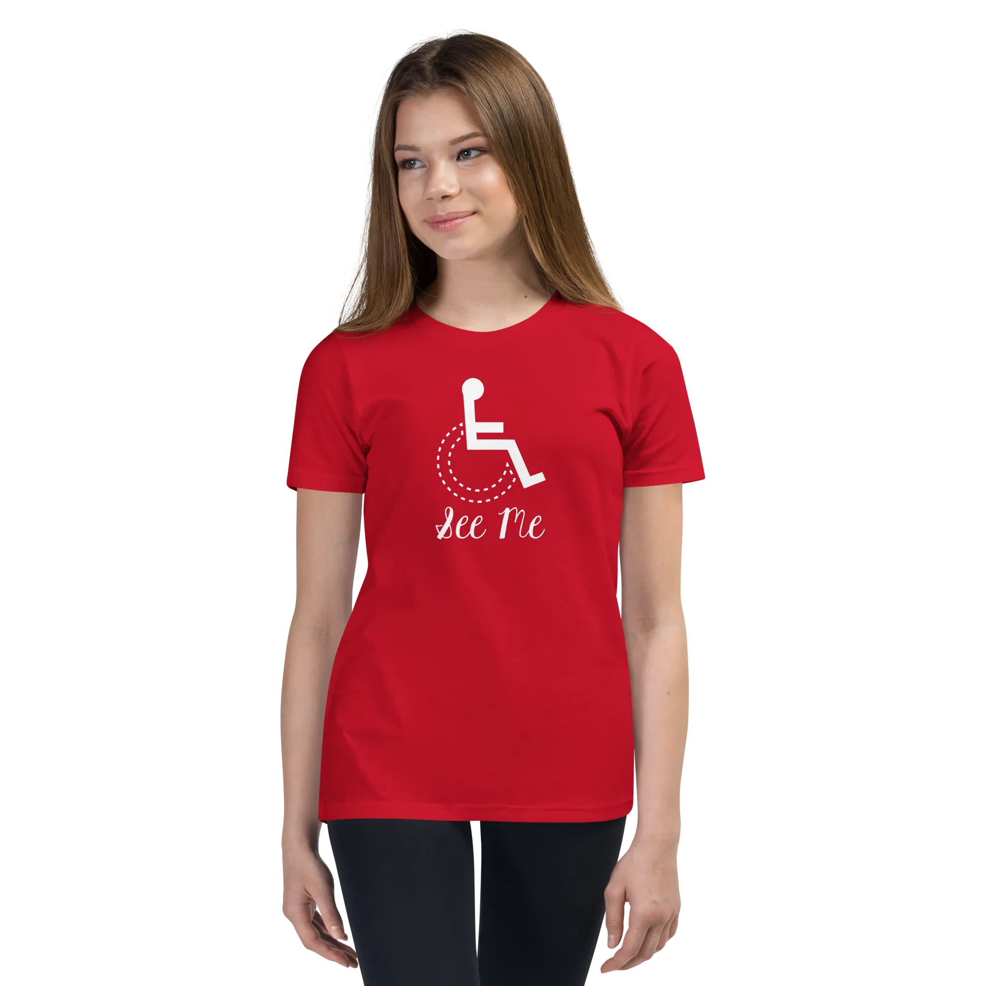 See Me (Not My Disability) Youth Dark Color Shirts (Fancy Font)