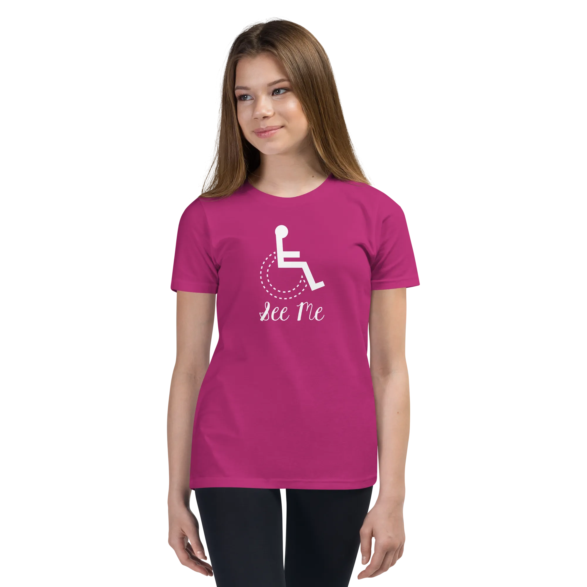 See Me (Not My Disability) Youth Dark Color Shirts (Fancy Font)