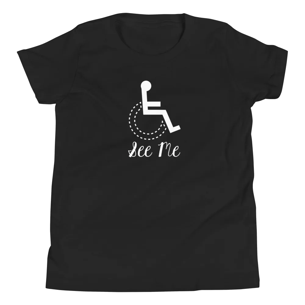 See Me (Not My Disability) Youth Dark Color Shirts (Fancy Font)