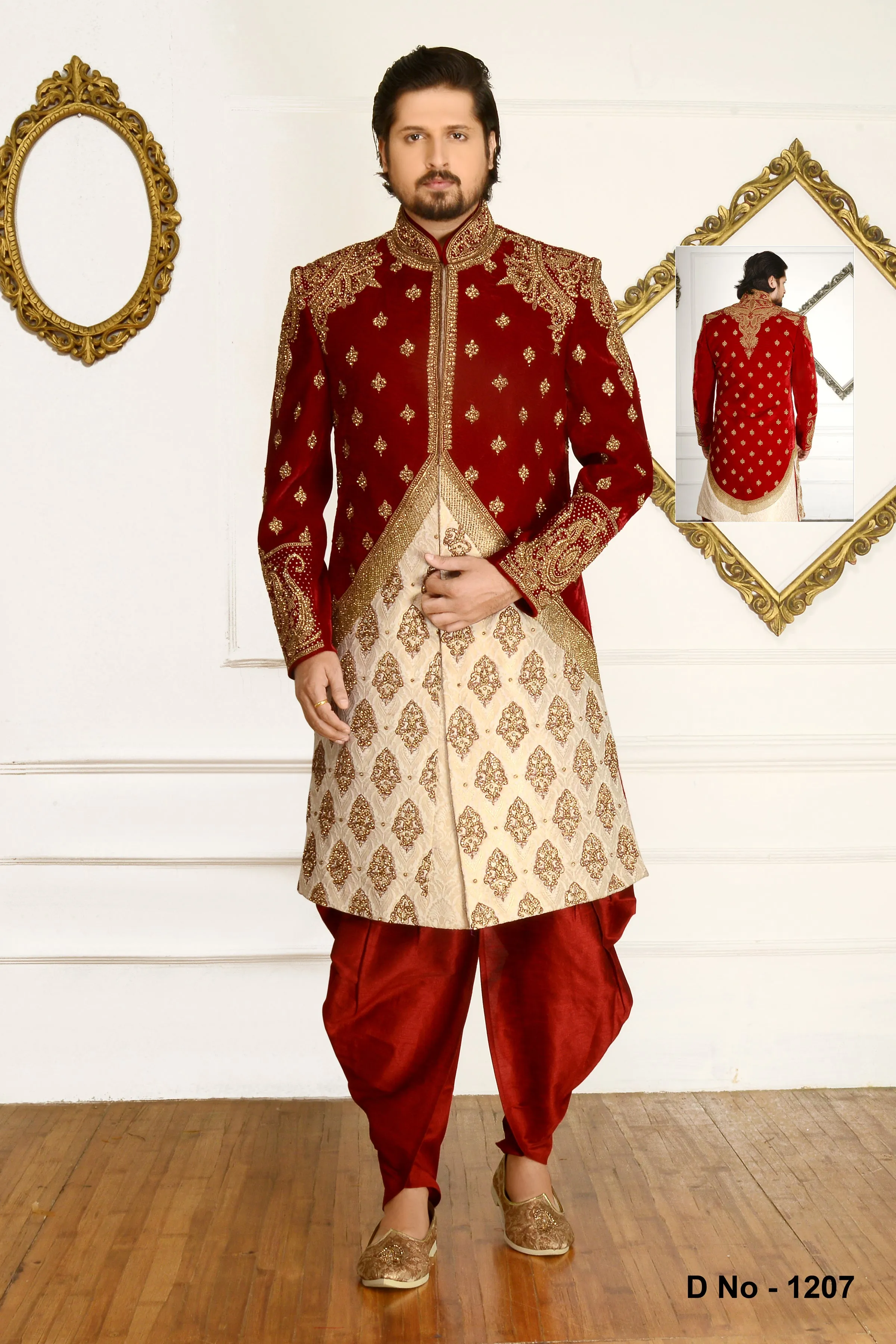 Sherwani (Custom Tailored) - (D.No.-1207)