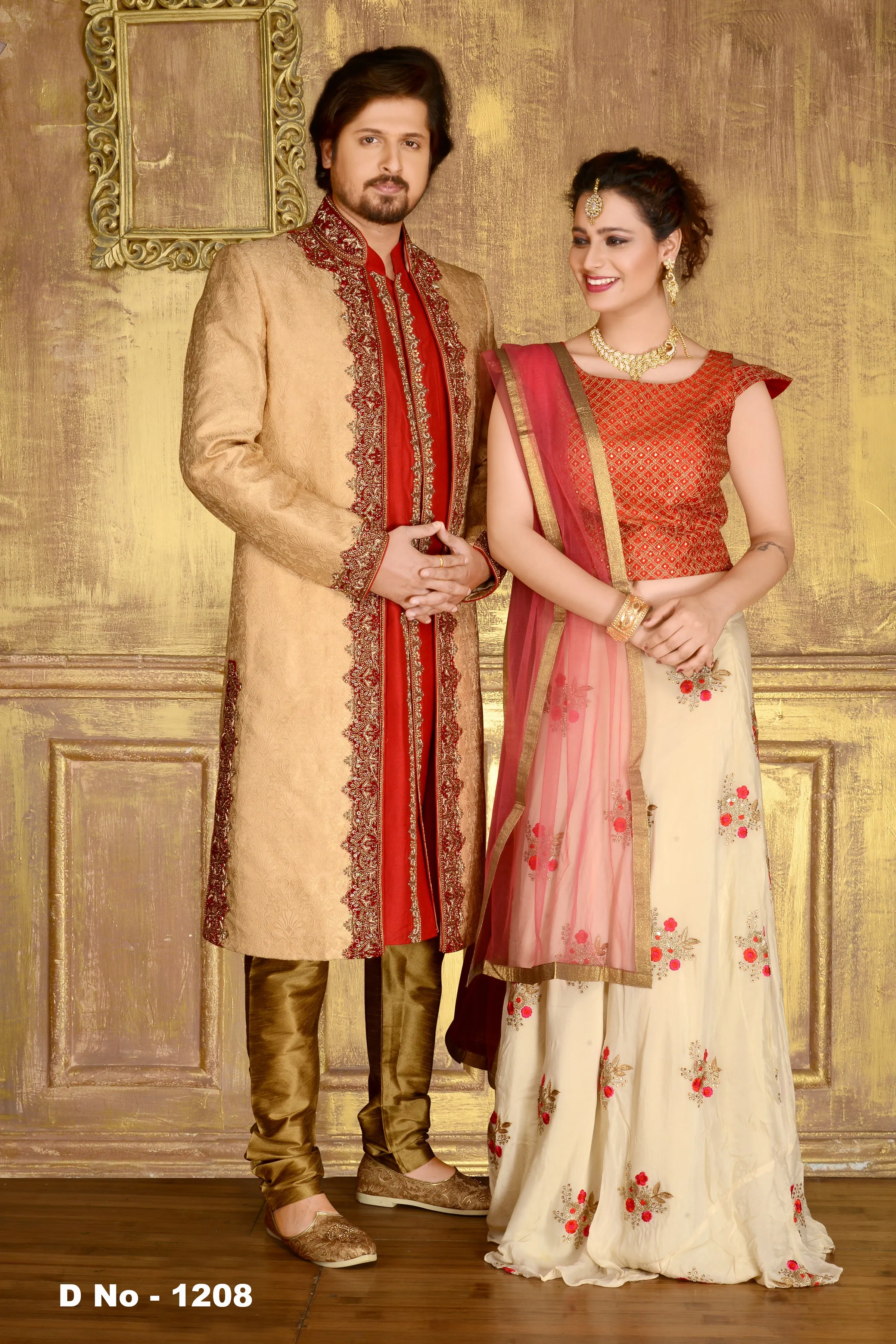 Sherwani (Custom Tailored) - (D.No.-1208)