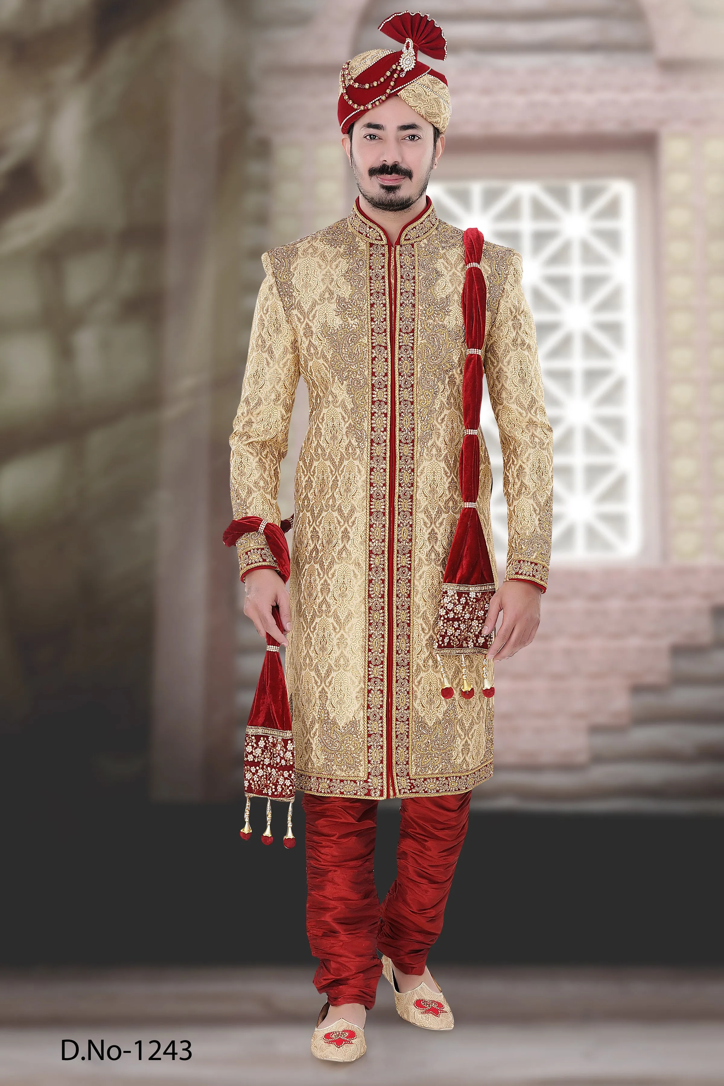 Sherwani (Custom Tailored) - (D.No.-1243)