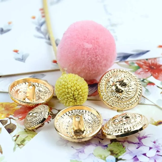Shimmering Shiny Lion Metal Buttons(6 Big   6 Small)