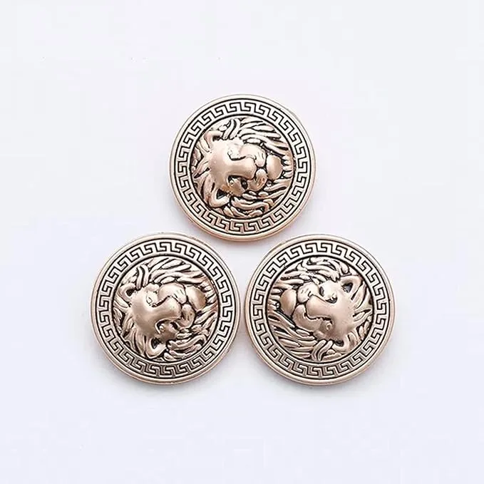 Shimmering Shiny Lion Metal Buttons(6 Big   6 Small)