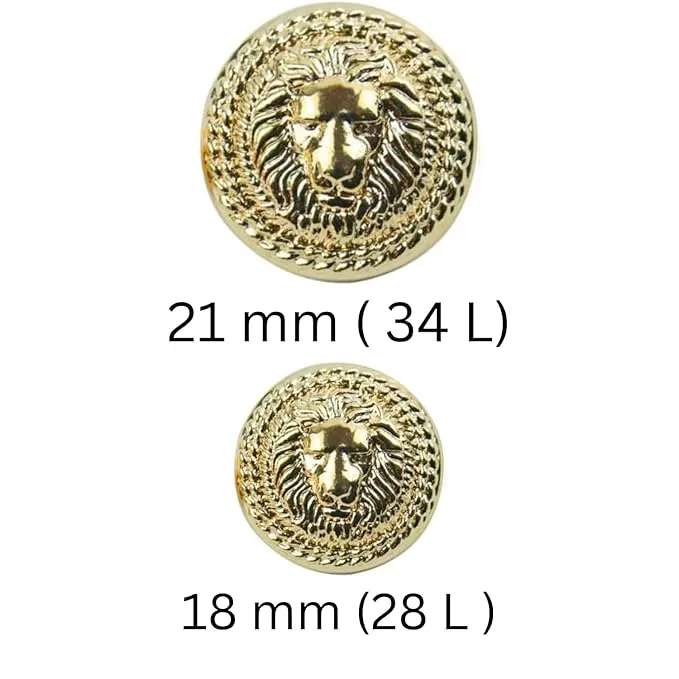 Shimmering Shiny Lion Metal Buttons(6 Big   6 Small)