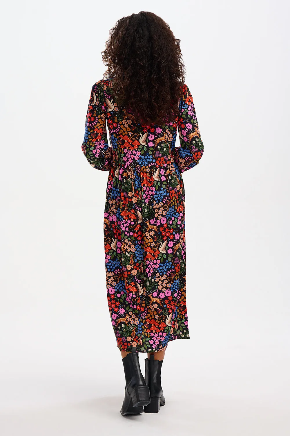 Sidney Midi Smock Dress- Multi, Woodland Floral