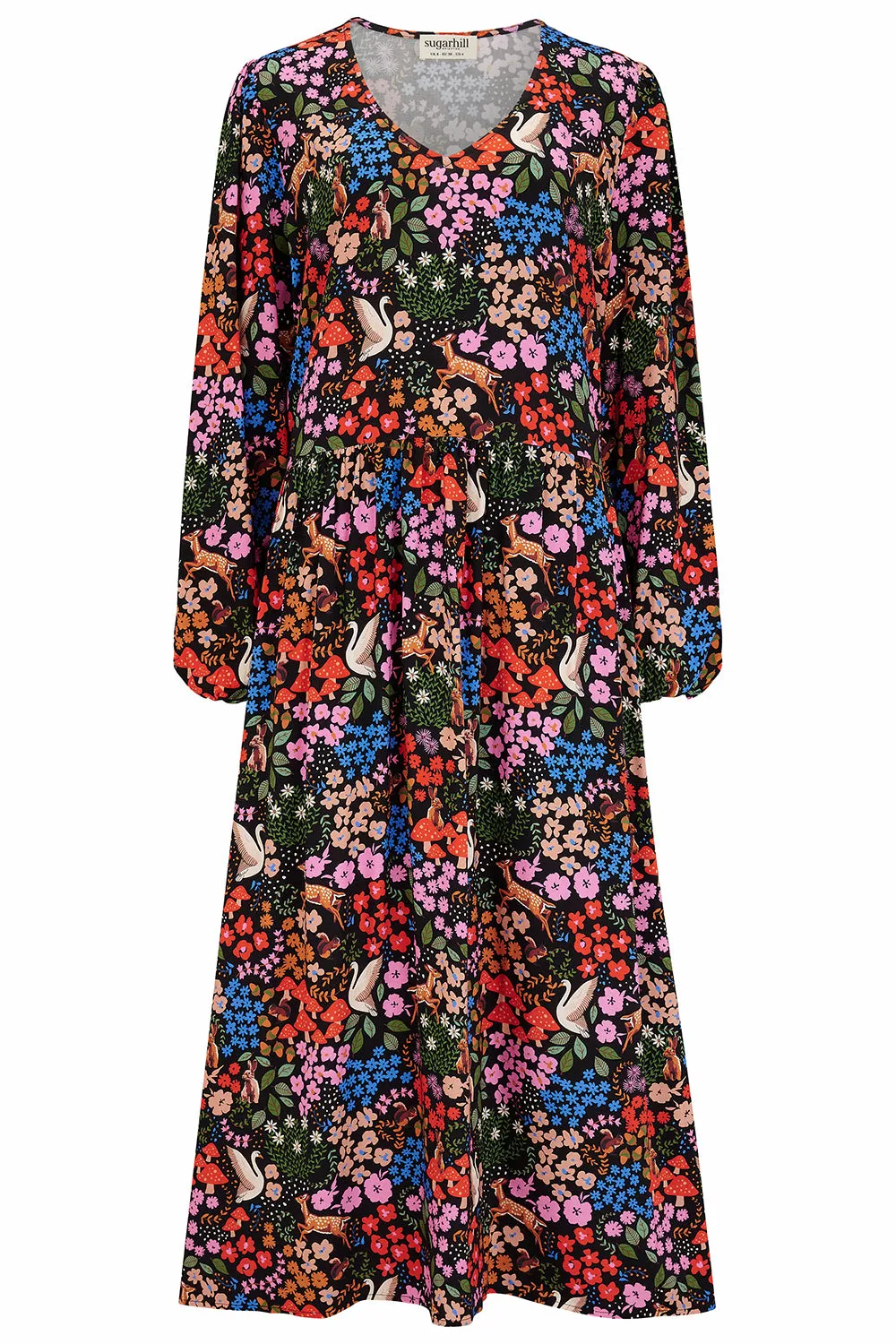 Sidney Midi Smock Dress- Multi, Woodland Floral
