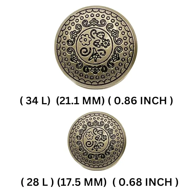 Silver Symphony Metal Buttons