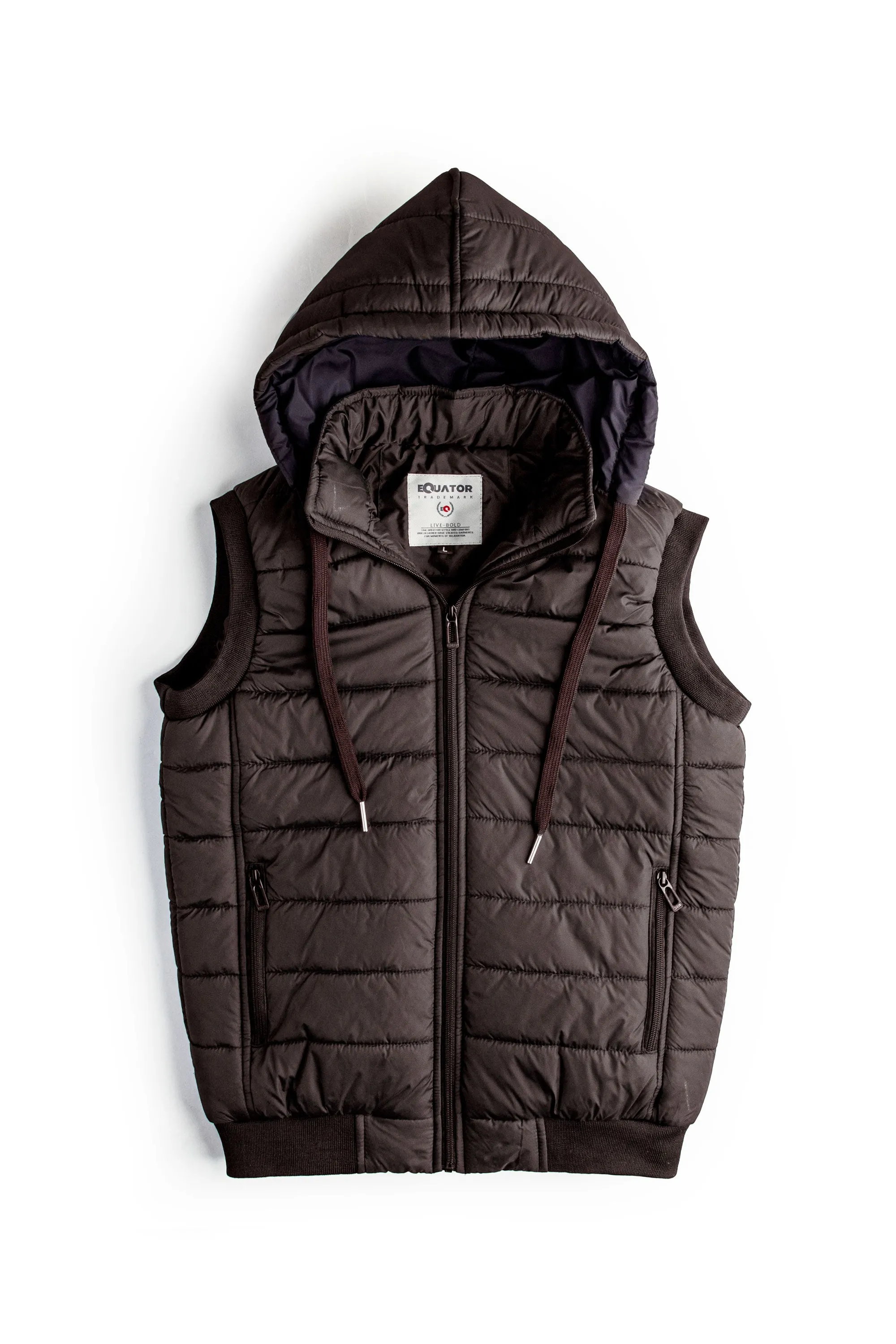 Sleeveless Brown Parachute Jacket