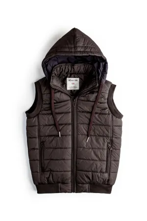 Sleeveless Brown Parachute Jacket