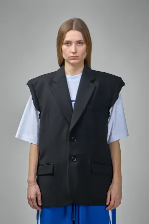 Sleeveless Single Breasted Tailored Jacket