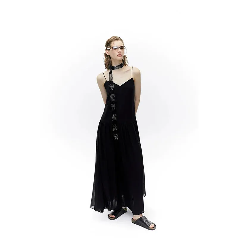 Spaghetti Strap Pleated Dress