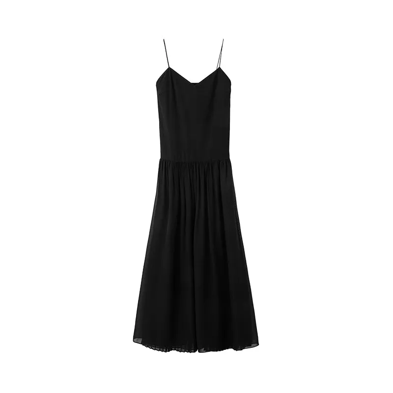 Spaghetti Strap Pleated Dress