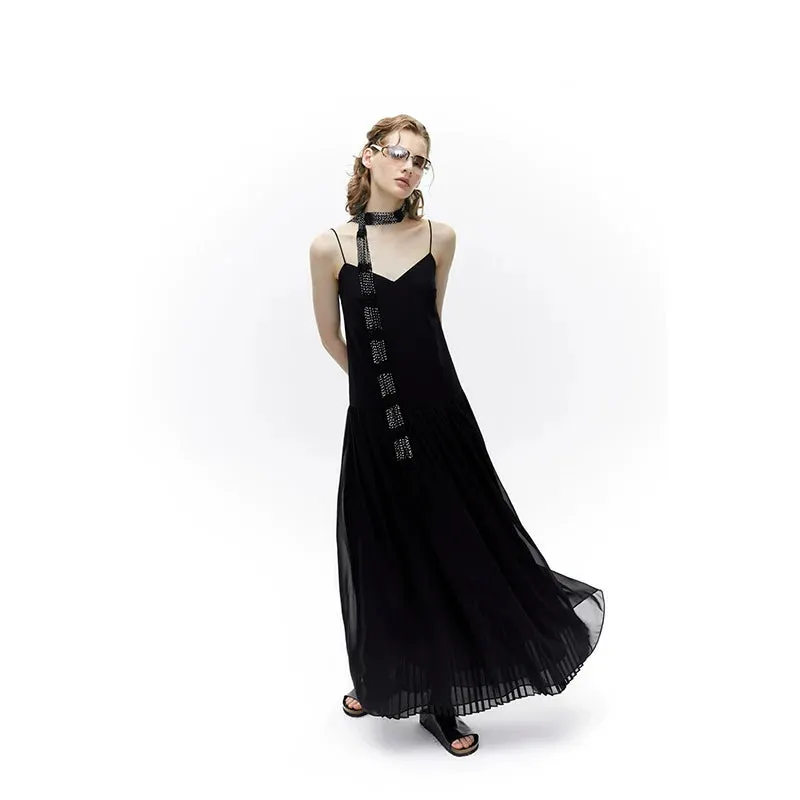 Spaghetti Strap Pleated Dress