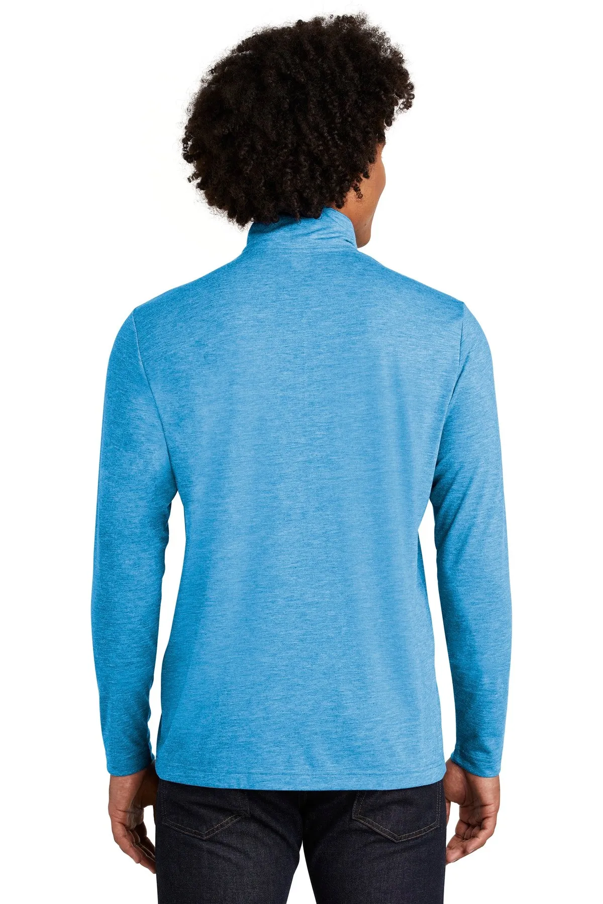 Sport-Tek  PosiCharge  Tri-Blend Wicking 1/4-Zip Pullover. ST407 Pond Blue Heather