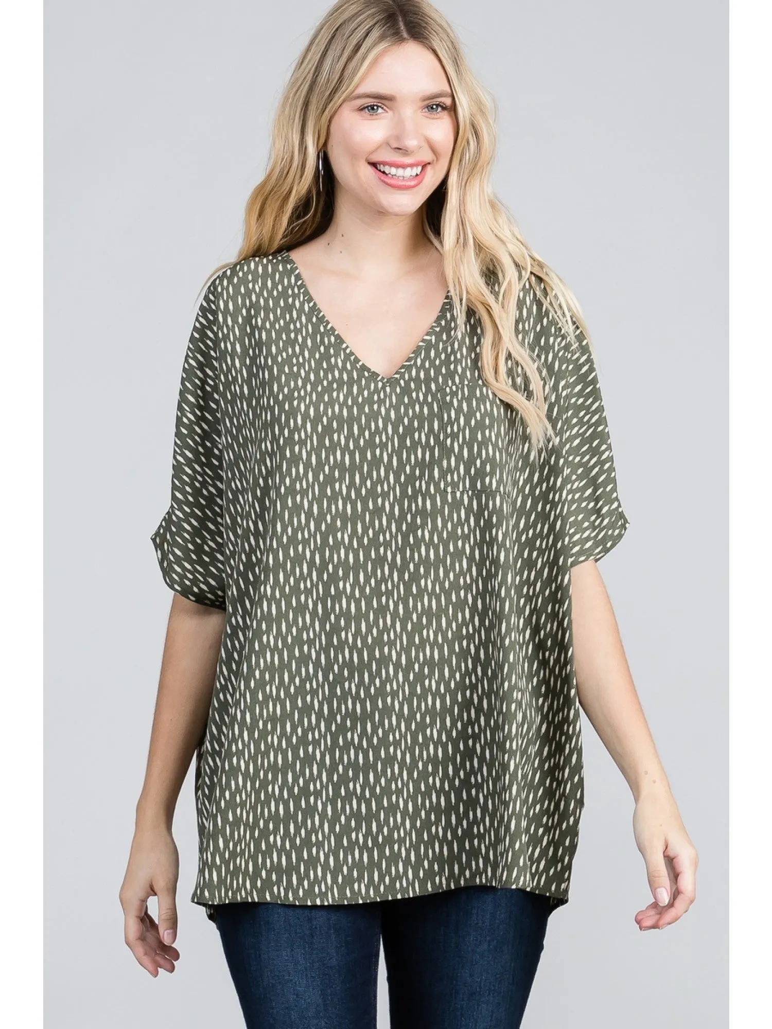 Spotted Downtown Olive Top