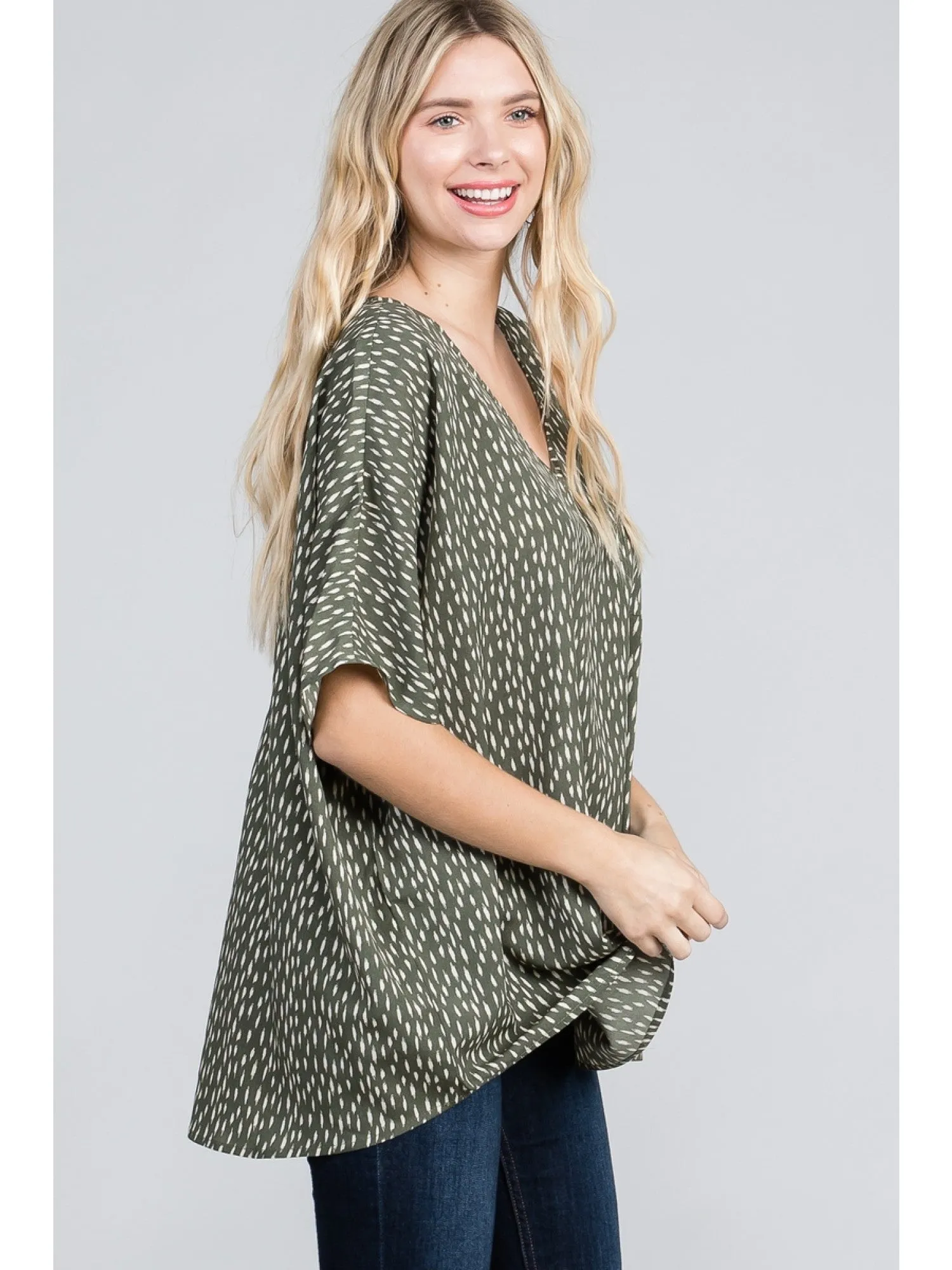 Spotted Downtown Olive Top