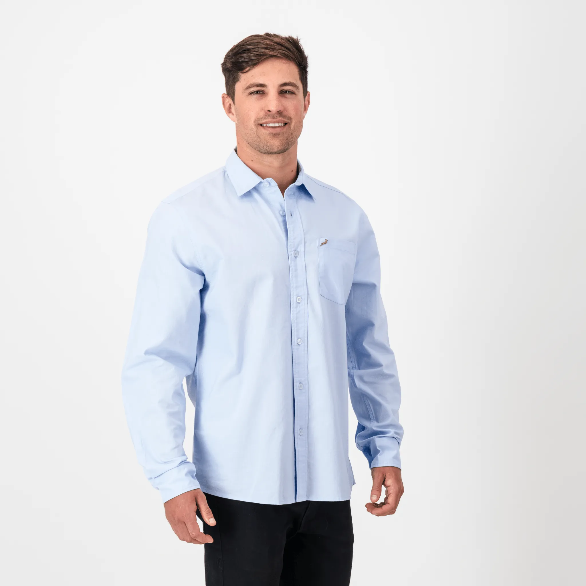 Springboks Oxford LS Shirt-Old Money Blue