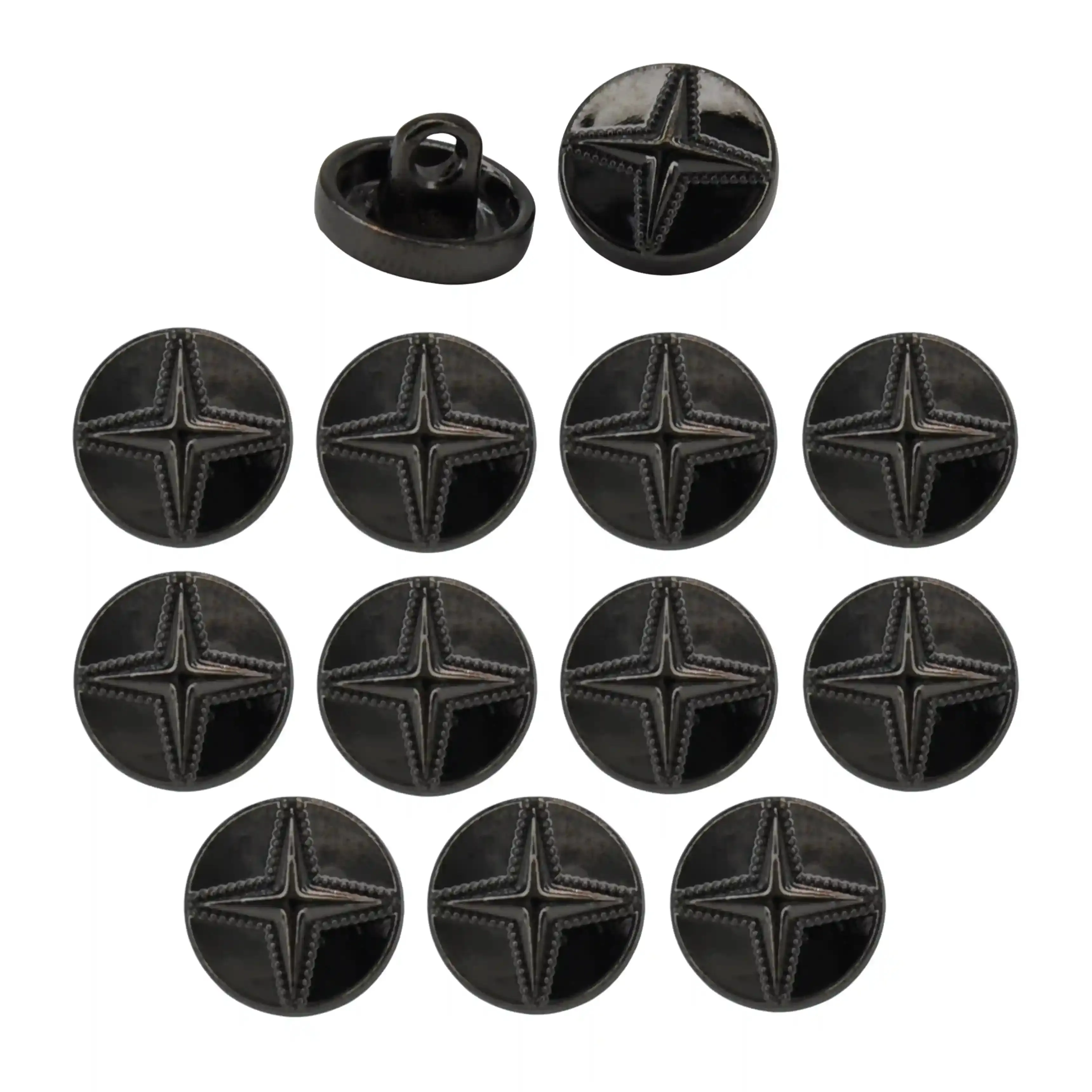 Starburst 10mm Metal Shirt Buttons