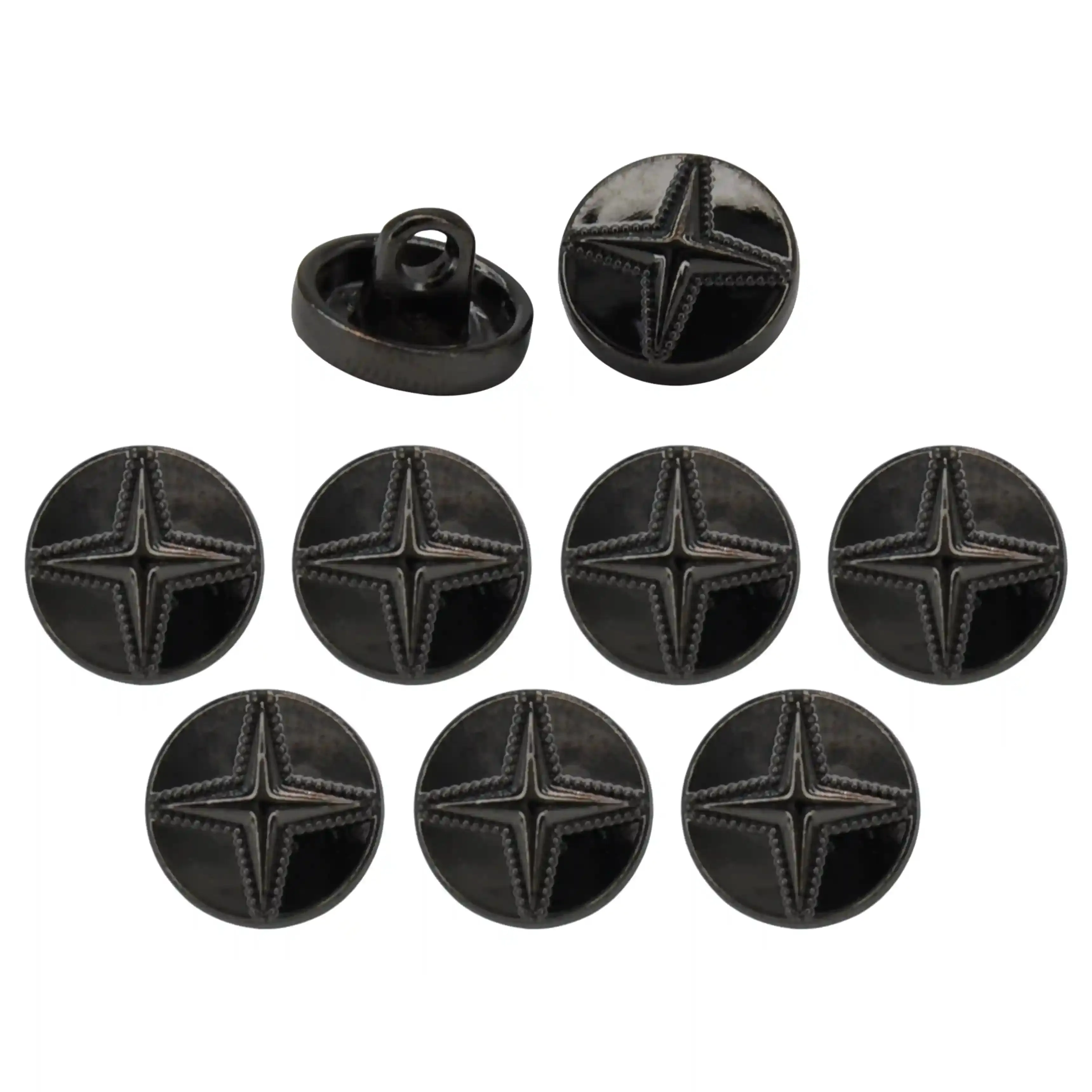 Starburst 10mm Metal Shirt Buttons