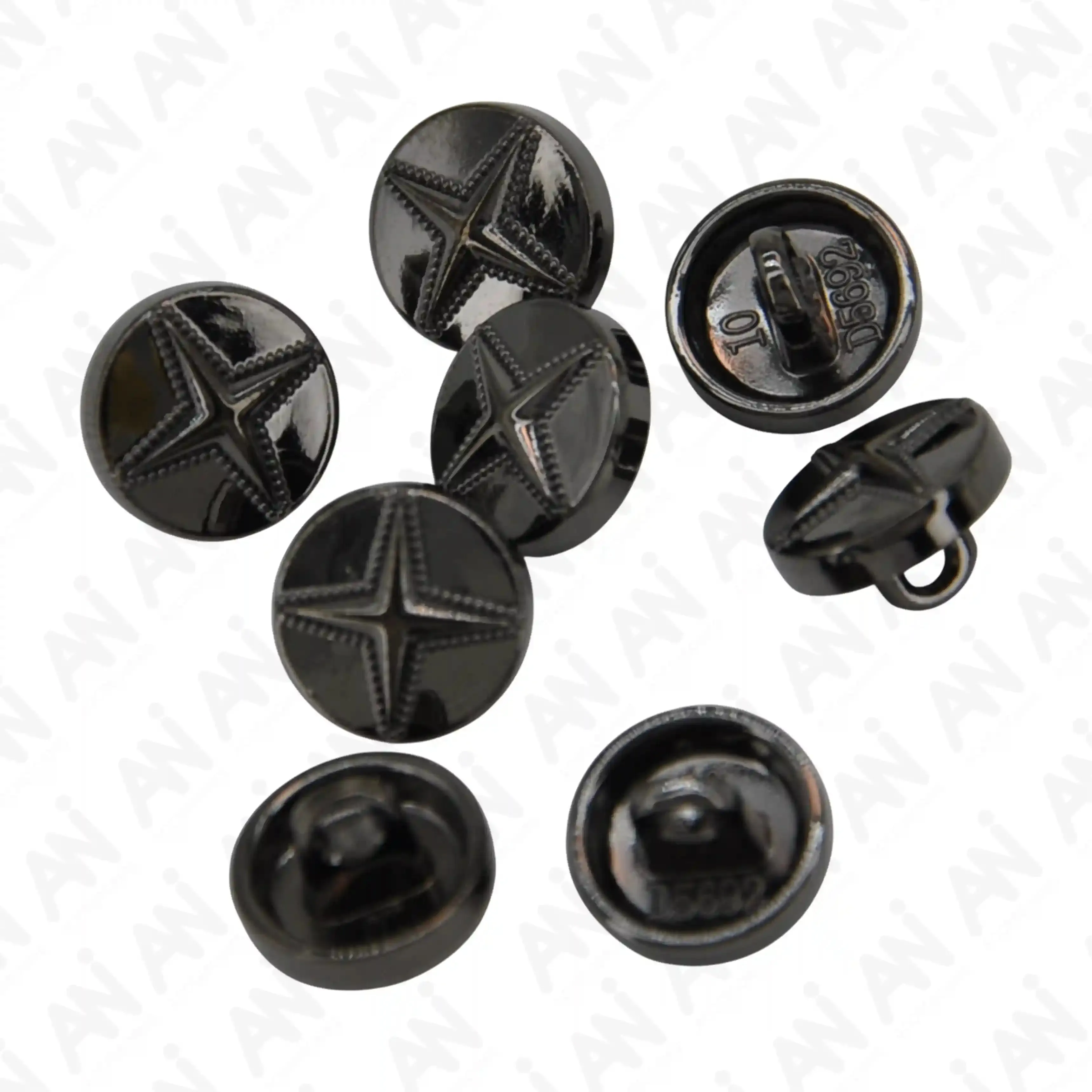 Starburst 10mm Metal Shirt Buttons