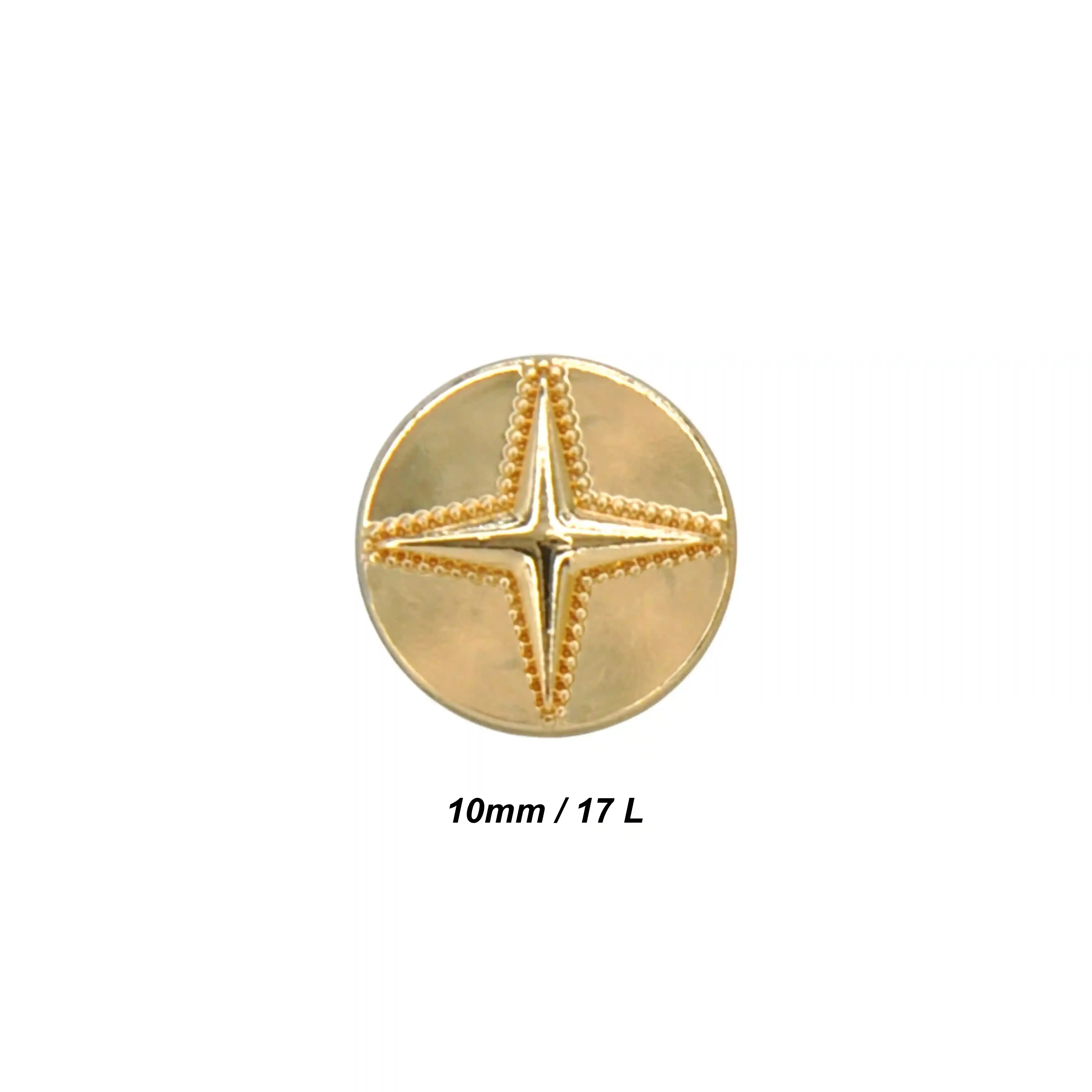 Starburst 10mm Metal Shirt Buttons