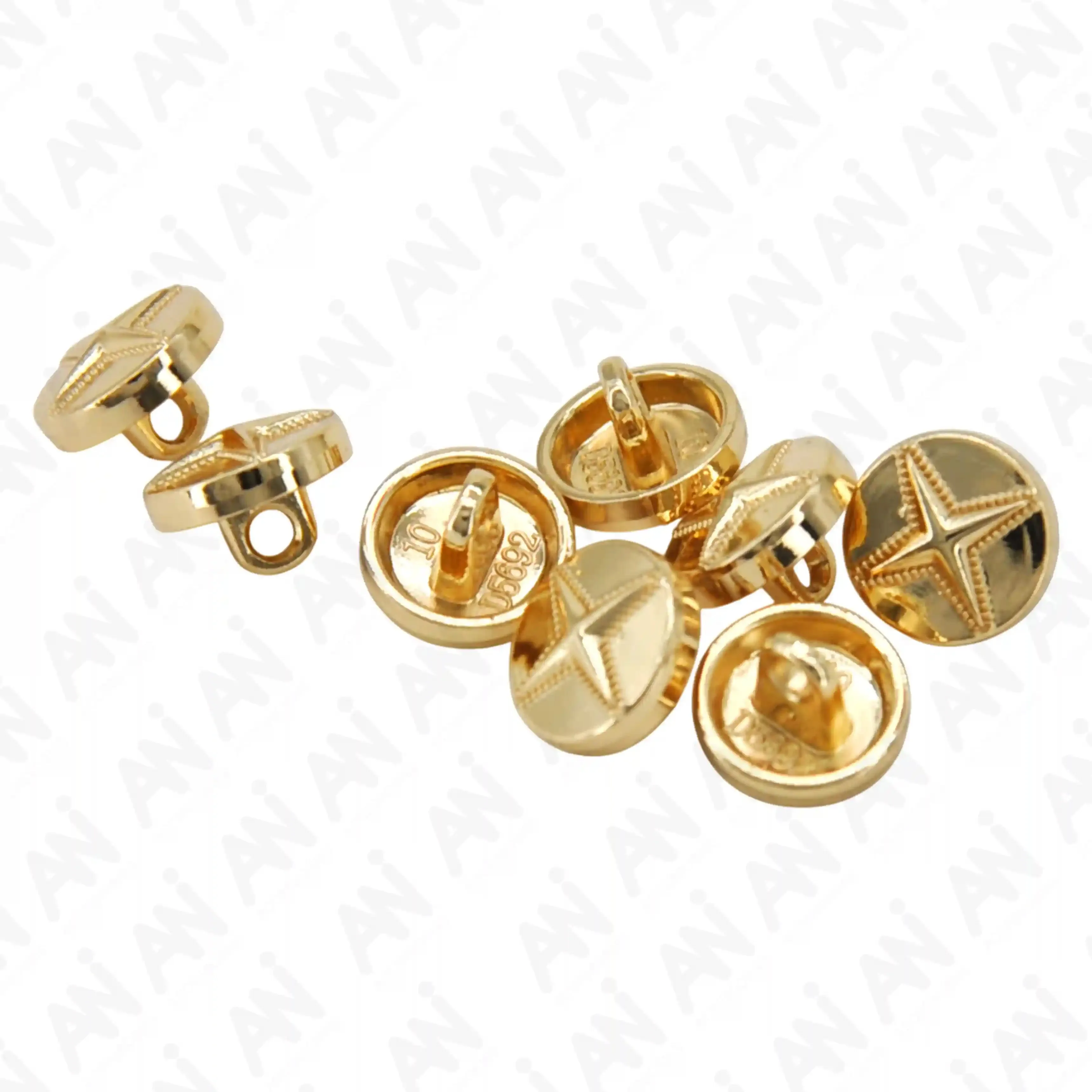 Starburst 10mm Metal Shirt Buttons