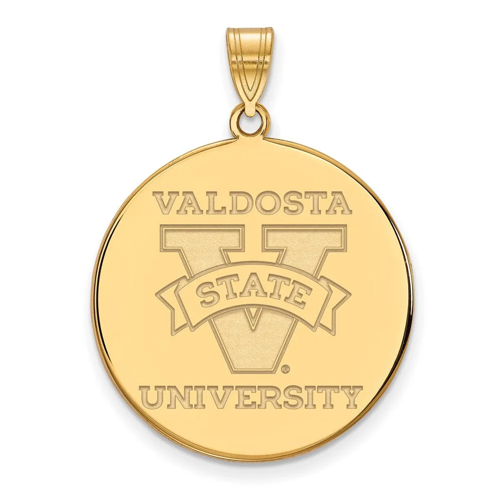 Sterling Silver Gold-plated Valdosta State University Extra Large Disc Pendant