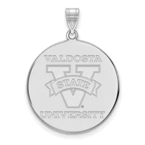 Sterling Silver Rhodium-plated Valdosta State University Extra Large Disc Pendant