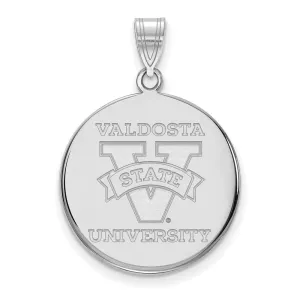 Sterling Silver Rhodium-plated Valdosta State University Large Disc Pendant