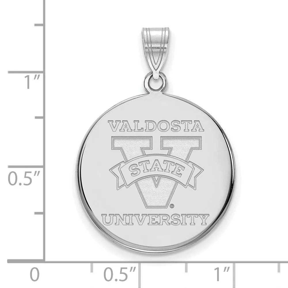 Sterling Silver Rhodium-plated Valdosta State University Large Disc Pendant