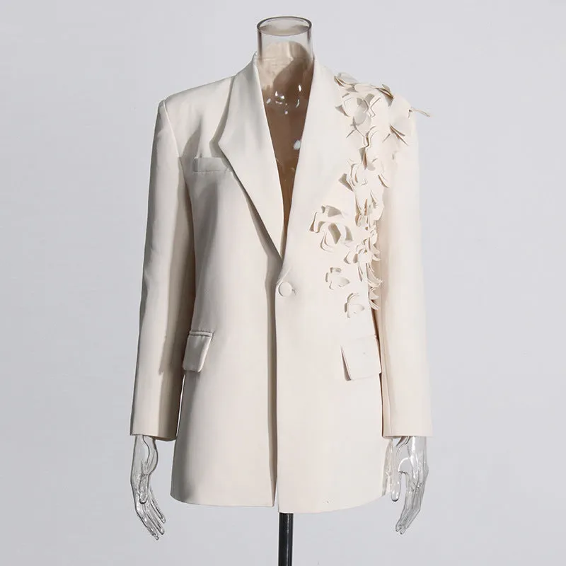Stitching Three-dimensional Butterfly Decorative Suit Jacket