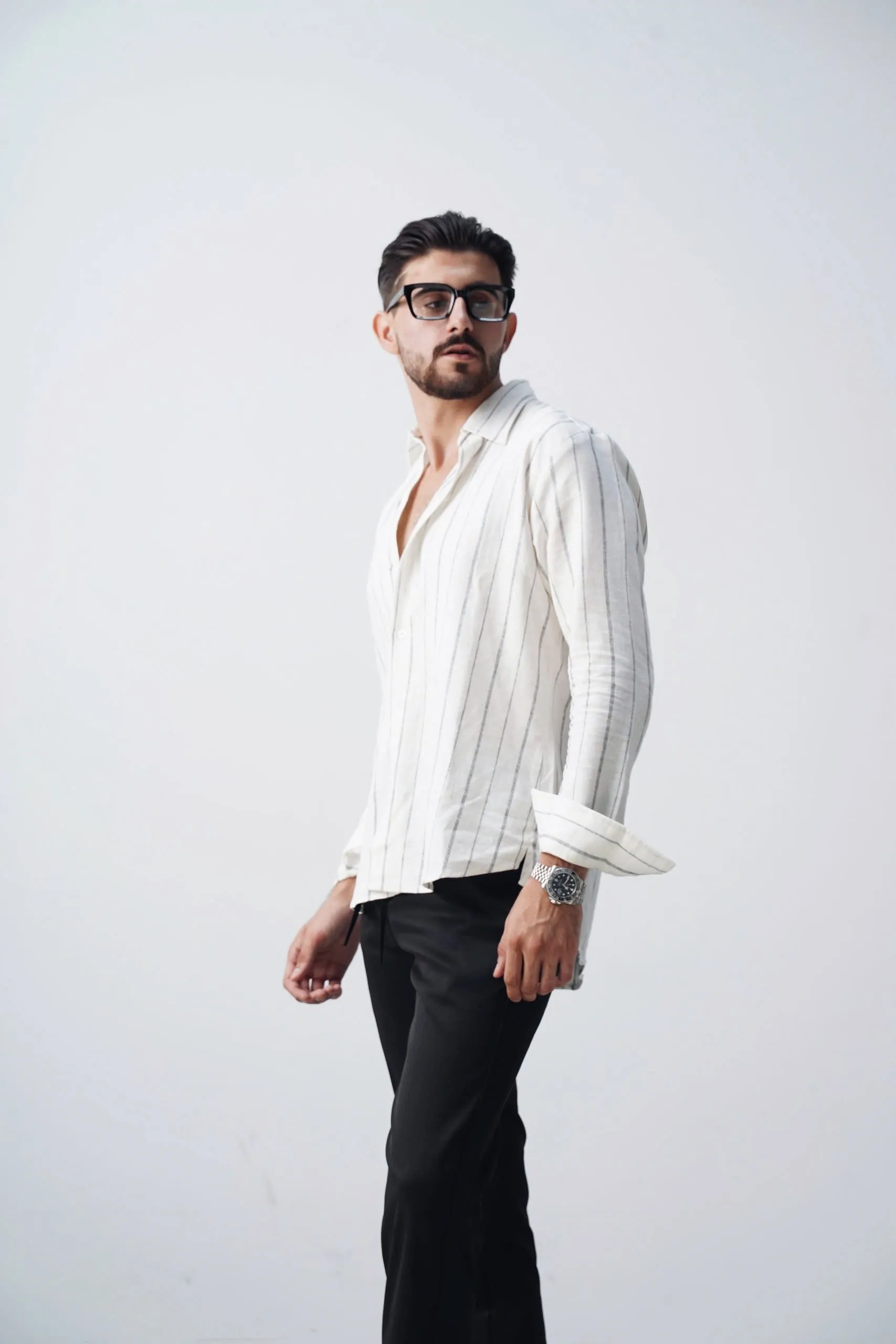 STRIPE LINEN SHIRTS | 002
